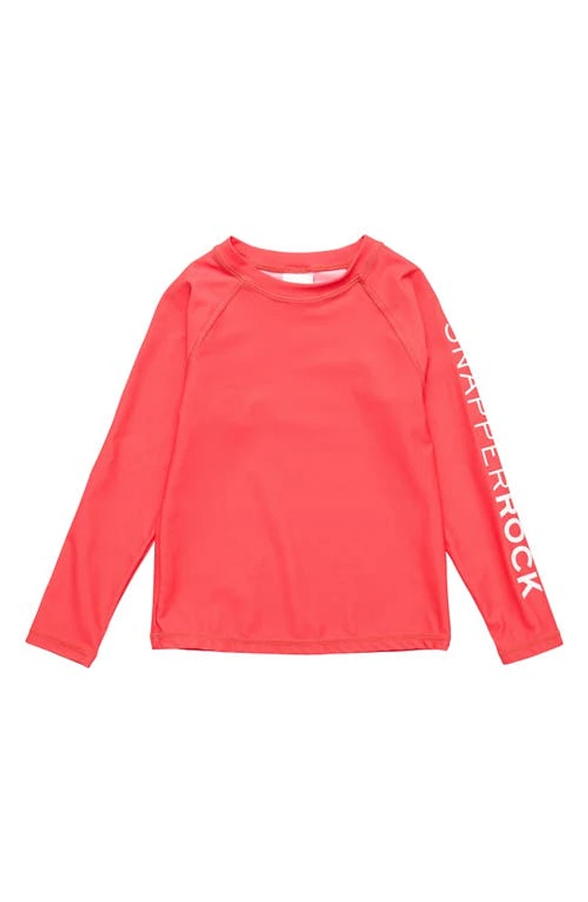 Snapper Rock Kids' Watermelon Long Sleeve Rashguard Red at Nordstrom,