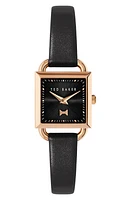 Ted Baker London Taliah Bow Leather Strap Watch, 24mm in Black at Nordstrom