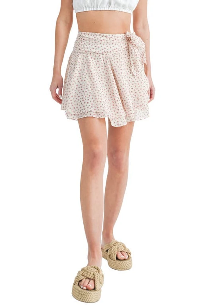 All Favor Tiered Print Faux Wrap Miniskirt at Nordstrom,