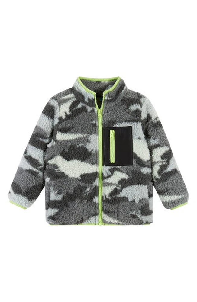 Andy & Evan Kids' Dino Camo High Pile Fleece Jacket at Nordstrom,