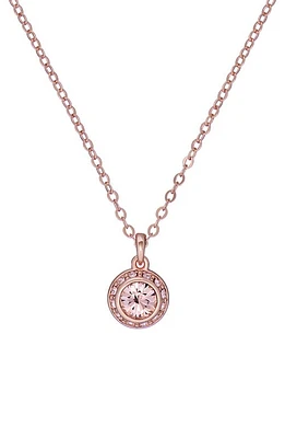 Ted Baker London Soltell Solitaire Crystal Halo Pendant Necklace in Rose Gold Tone Vint Rose Crys at Nordstrom