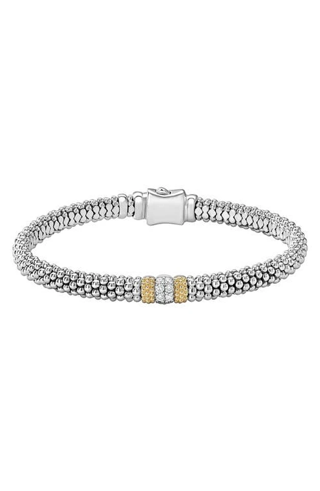 LAGOS Diamond Luxe Pavé Station 6mm Bracelet at Nordstrom, Size 7