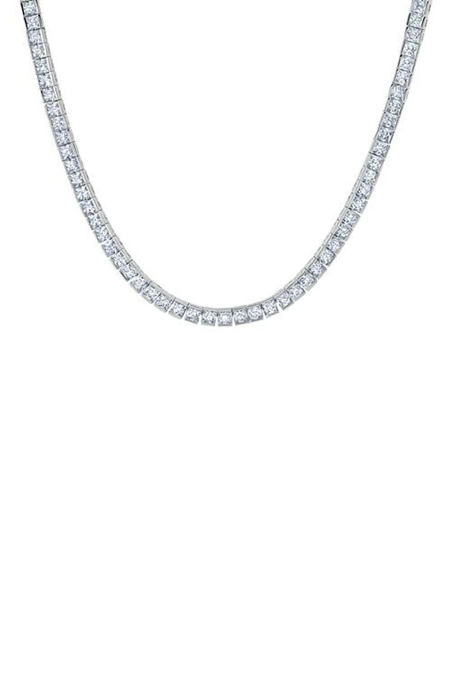 Crislu Princess Cubic Zirconia Tennis Necklace in Platinum at Nordstrom