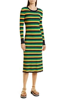 JASON WU Striped Long Sleeve Sweater Dress Clover Multi at Nordstrom,