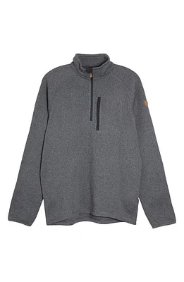 Fjällräven Ovik Fleece Half-Zip Pullover in Dark Grey at Nordstrom, Size Small