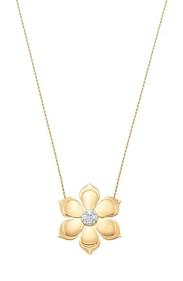 Sara Weinstock Lierre Diamond Flower Pendant Necklace in Yellow Gold/Diamond at Nordstrom, Size 16