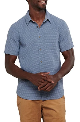 Toad & Co Harris Stripe Short Sleeve Organic Cotton Button-Up Shirt at Nordstrom,