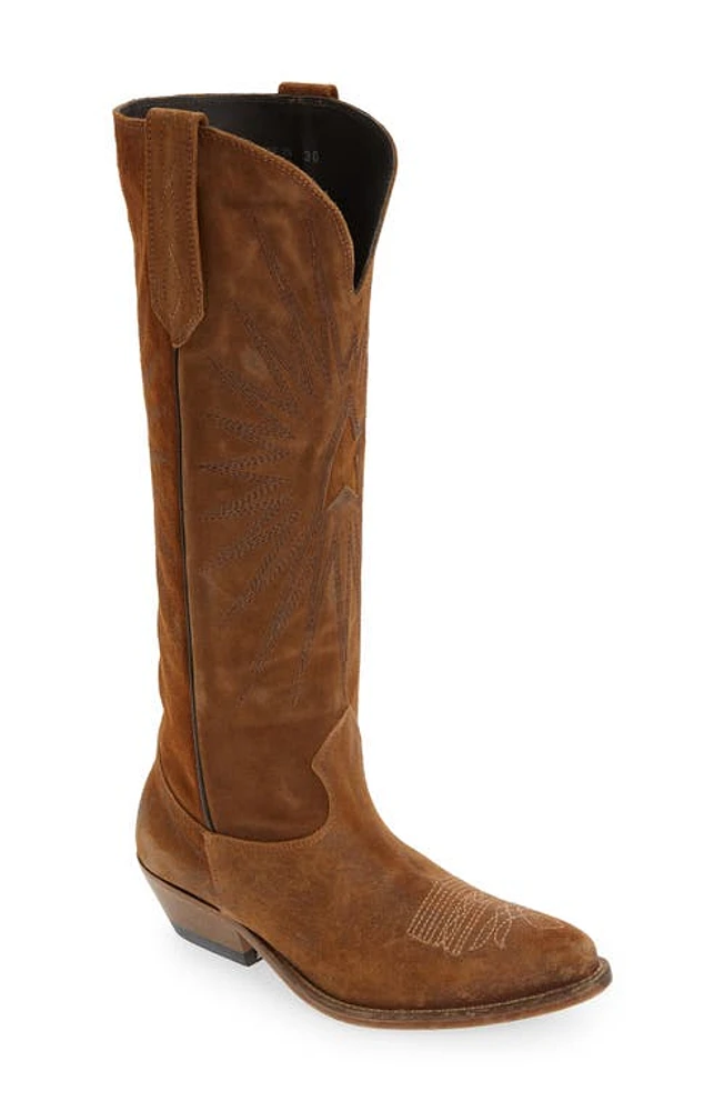 Golden Goose Wish Star Western Suede Tall Boot in Brown Suede at Nordstrom, Size 7Us