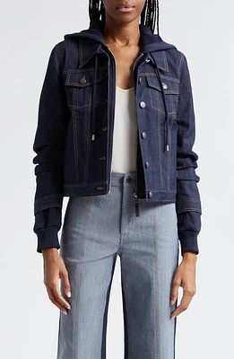 Cinq à Sept Jess Hooded Denim Jacket Indigo at Nordstrom,