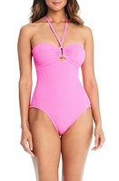 Rod Beattie Textured Bandeau One-Piece Swimsuit at Nordstrom,