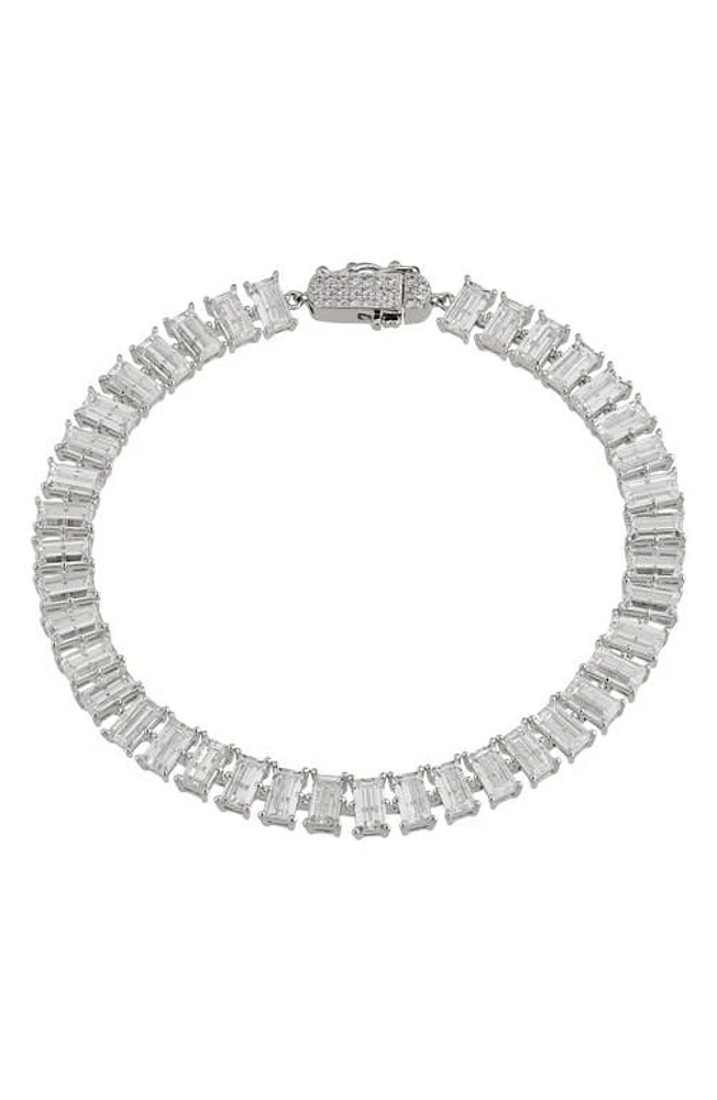 Nadri Chateau Baguette Cubic Zirconia Tennis Bracelet in Rhodium at Nordstrom