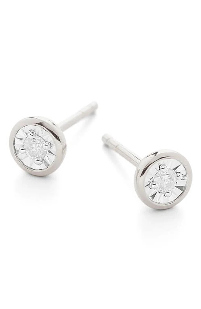 Monica Vinader Essential Diamond Stud Earrings in Silver at Nordstrom