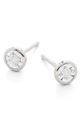 Monica Vinader Essential Diamond Stud Earrings in Silver at Nordstrom