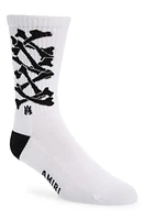 AMIRI Bones Crew Socks White/Black at Nordstrom,