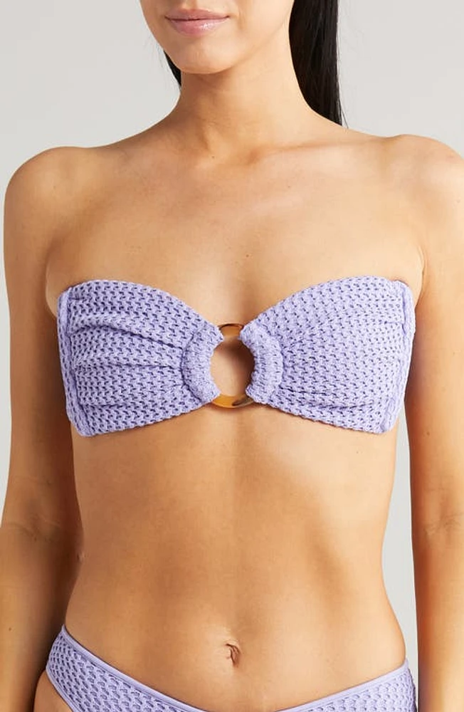 MONTCE Tori Bandeau Bikini Top Lavendar Crochet at Nordstrom,