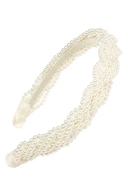 Petit Moments Juliana Imitation Pearl Headband in Cream at Nordstrom