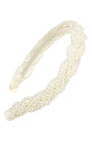 Petit Moments Juliana Imitation Pearl Headband in Cream at Nordstrom