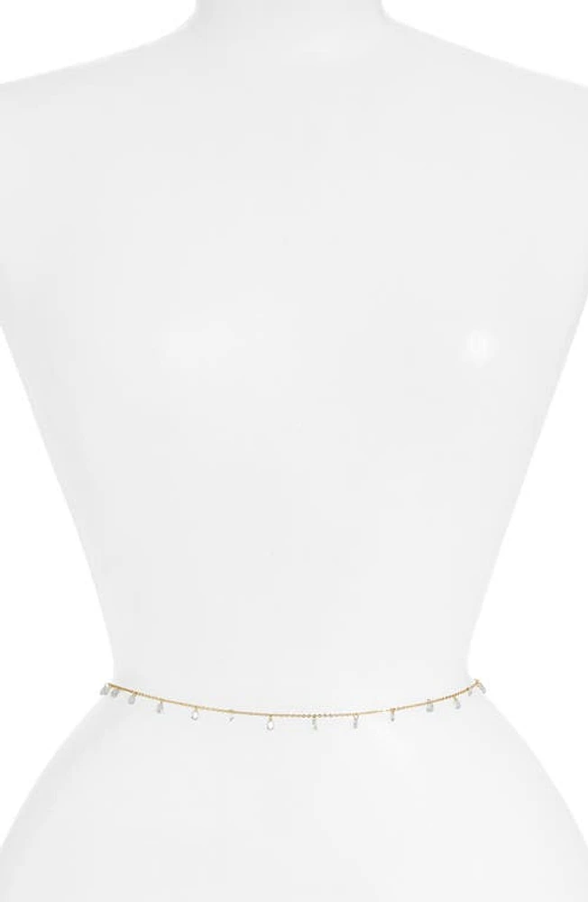 VIDAKUSH Dainty Crystal Belly Chain Gold at Nordstrom,