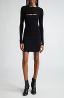 Alexander Wang Rib Body-Con Minidress with Crop Cardigan Black at Nordstrom,