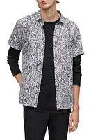 John Varvatos Loren Slim Fit Short Sleeve Button-Up Shirt in Dry Fig at Nordstrom, Size X-Large