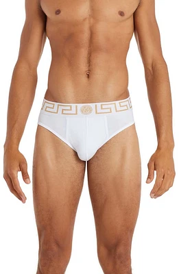 Versace Greca Border 2-Pack Briefs in White at Nordstrom, Size 6