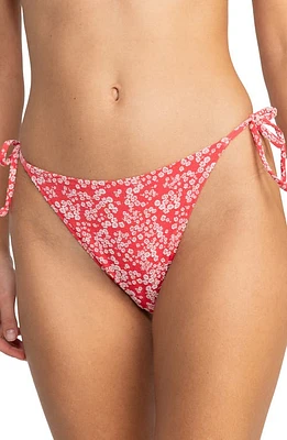 Roxy Margarita Side Tie Bikini Bottoms Hibiscus at Nordstrom,