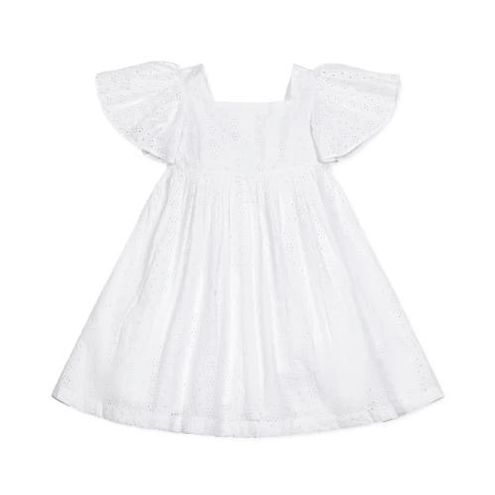 Hope & Henry Girls' Flutter Sleeve Eyelet Empire Dress, Infant in White Eyelet at Nordstrom, Size 18-24M