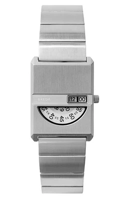 BREDA Pulse Tandem Stainless Steel Bracelet Watch, 26mm in Silver at Nordstrom