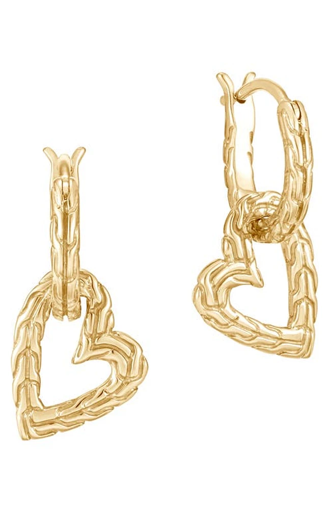 John Hardy Classic Chain 14K Gold Heart & Huggie Hoop Earrings at Nordstrom