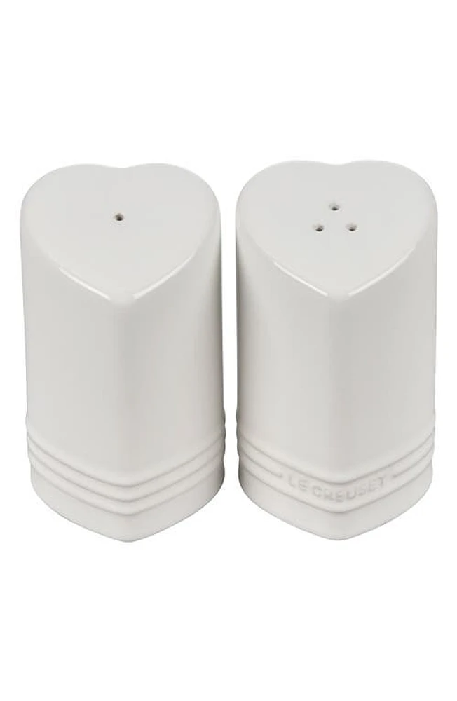 Le Creuset Heart Salt & Pepper Shaker Set in White at Nordstrom, Size One Size Oz