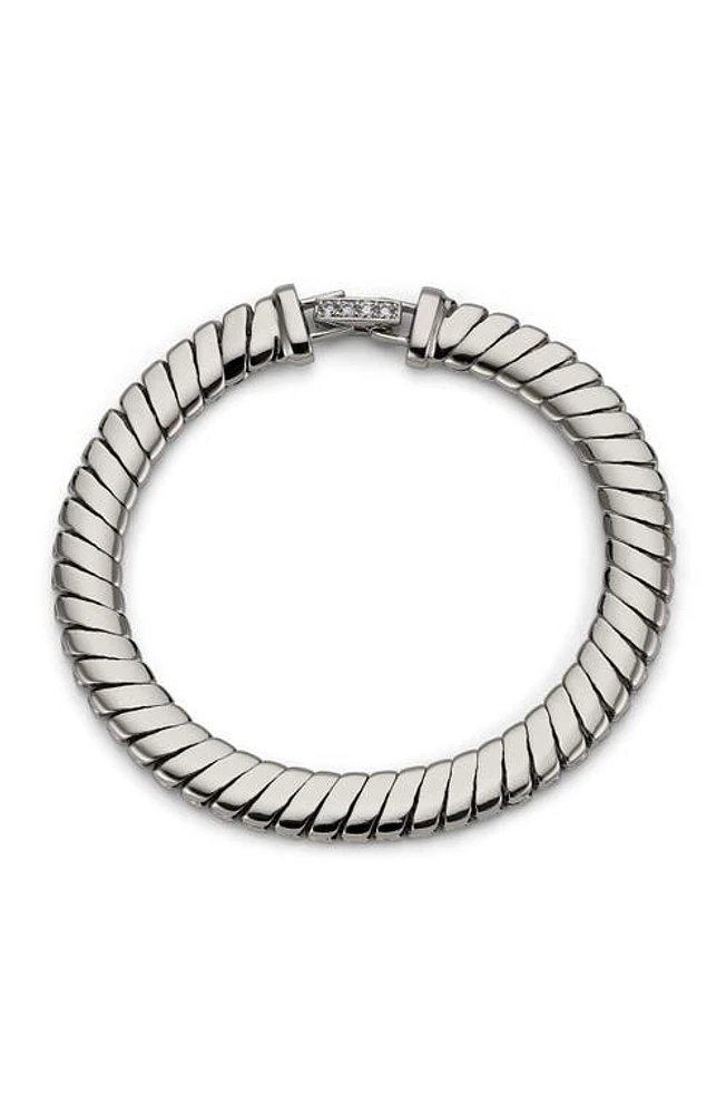 Nadri Sunlight Ribbed Line Bracelet in Rhodium at Nordstrom