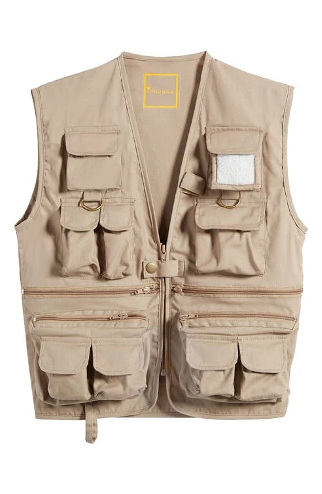 King + Lola Kids' Cotton Blend Utility Vest Khaki at