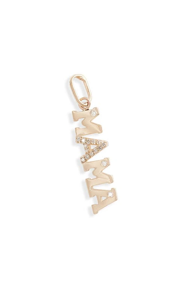 Anzie Love Letter Mama Diamond Charm in Gold/Diamond at Nordstrom