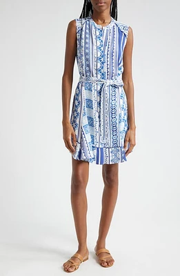 Reiss Florence Mixed Print Sleeveless Dress Blue at Nordstrom, Us