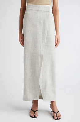 Róhe Overlap Asymmetric Slub Maxi Skirt Stone Melange at Nordstrom, Us