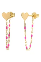 Bony Levy BLG 14K Gold Heart Chain Front/Back Earrings in 14K Yellow Gold at Nordstrom