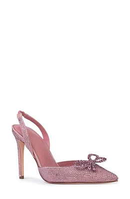 BLACK SUEDE STUDIO Rosalina Crystal Bow Slingback Pump Dusty Rose Satin at Nordstrom,