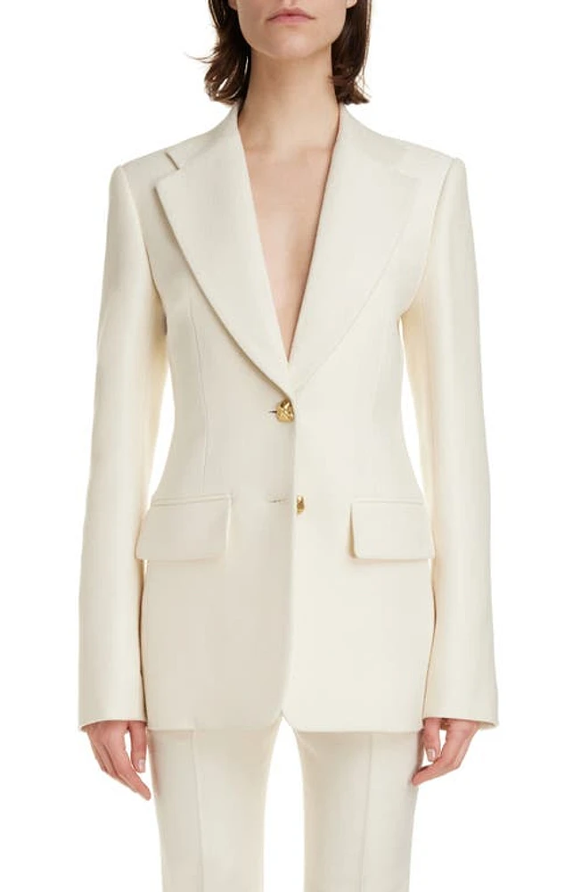 Chloé Tailored Wool & Cashmere Blazer 103-Coconut Milk at Nordstrom, Us