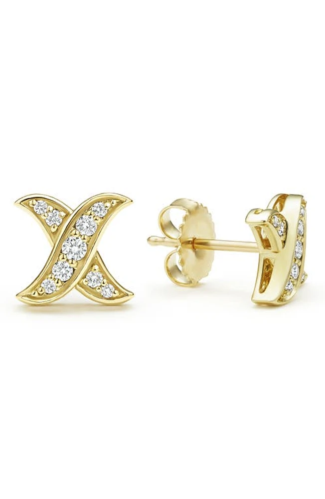 LAGOS Embrace Pavé Diamond Stud Earrings in Gold at Nordstrom