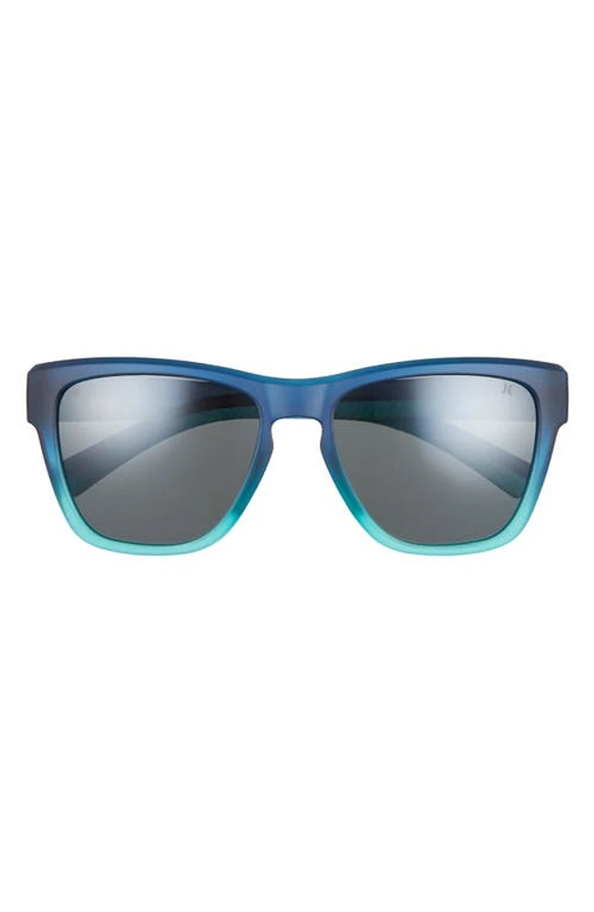 Hurley Deep Sea 54mm Polarized Square Sunglasses in Matte Blue Grad/Smoke Base at Nordstrom