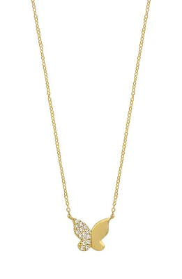 Bony Levy Pavé Diamond Butterfly Pendant Necklace in 18K Yellow Gold at Nordstrom