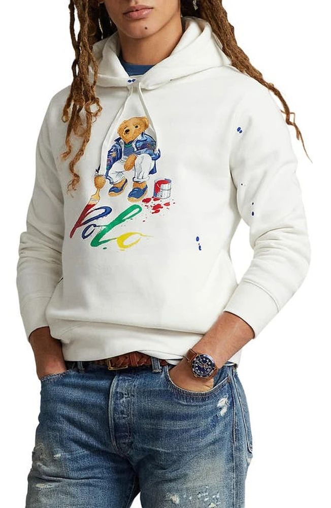 Polo Ralph Lauren Painter Bear Pullover Hoodie in Nevis Paint Bear at Nordstrom, Size Small