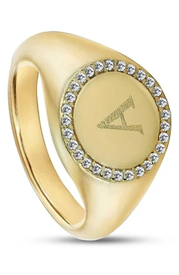 Argento Vivo Sterling Silver Small Round Personalized Signet Ring in Gold at Nordstrom