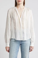 Veronica Beard Jaha Puff Shoulder Jacquard Top White at Nordstrom,