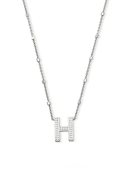 Kendra Scott Initial Pendant Necklace in Rhodium Metal-H at Nordstrom