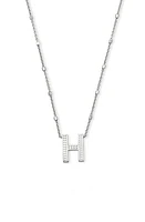 Kendra Scott Initial Pendant Necklace in Rhodium Metal-H at Nordstrom