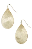 Nordstrom Large Brushed Teardrop Earrings in Gold at Nordstrom