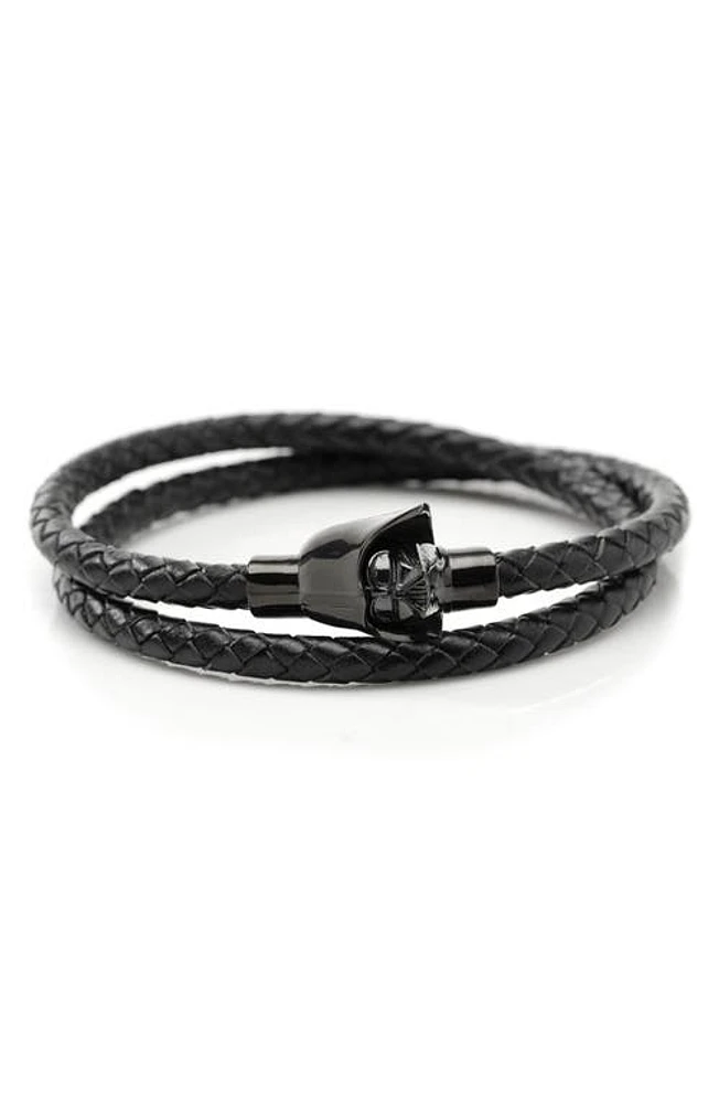 Cufflinks, Inc. Star Wars - Darth Vader Braided Leather Wrap Bracelet in Black at Nordstrom