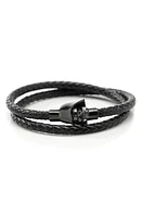 Cufflinks, Inc. Star Wars - Darth Vader Braided Leather Wrap Bracelet in Black at Nordstrom