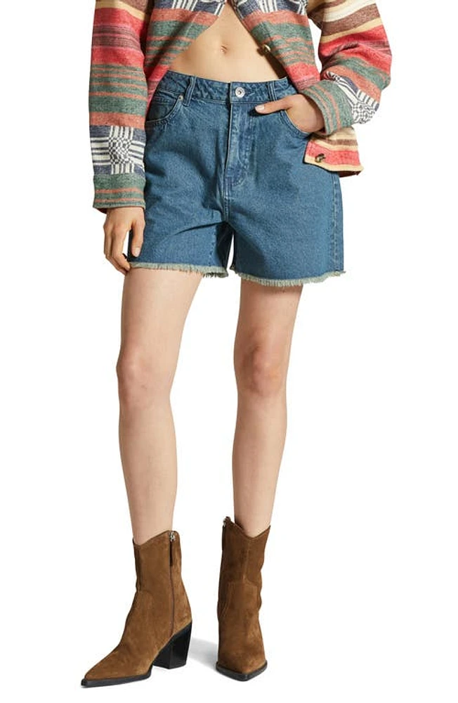 Brixton Lomas Frayed Denim Shorts Vintage Indigo at Nordstrom,